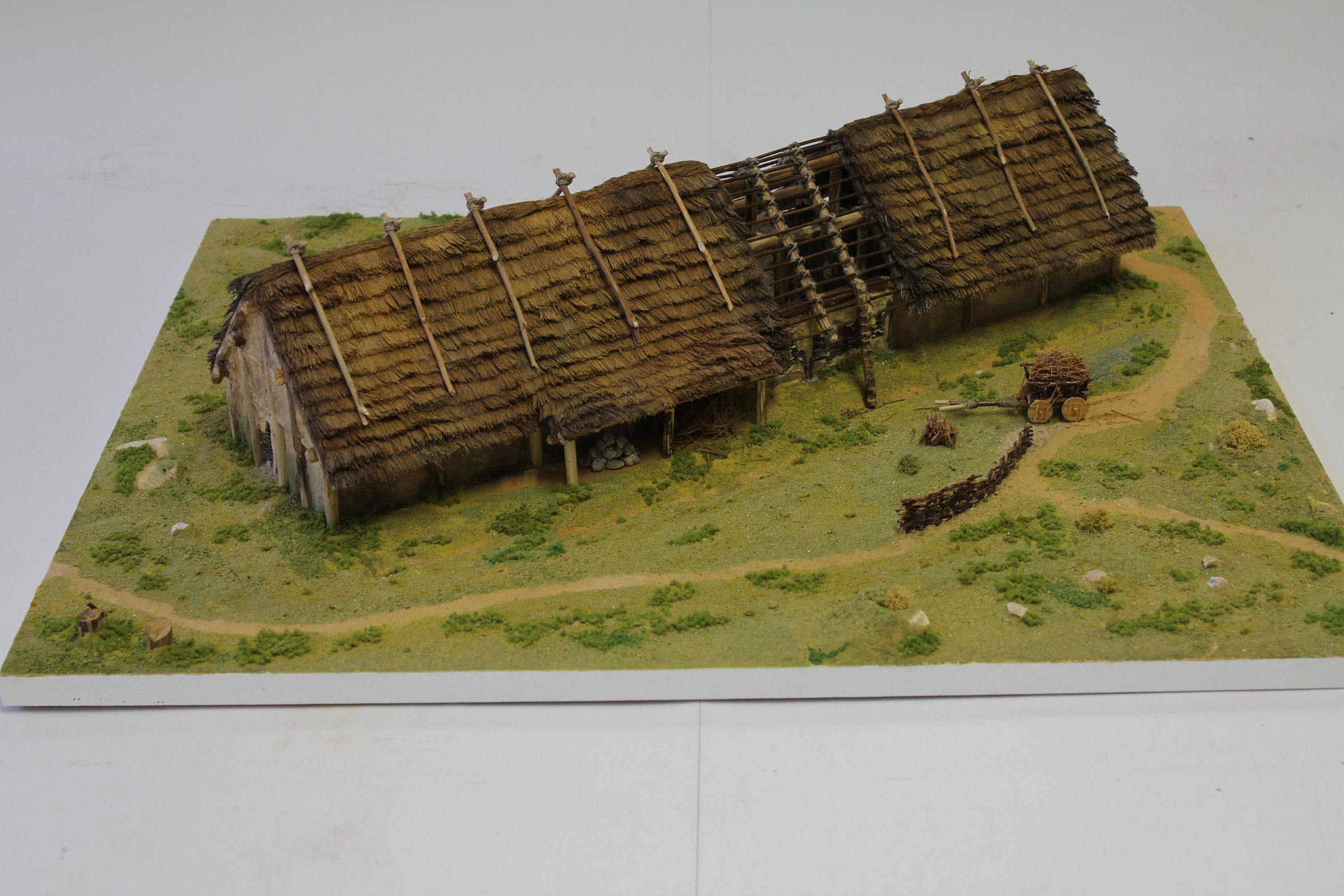 Model of a Historic Thatched Roof Hut.
